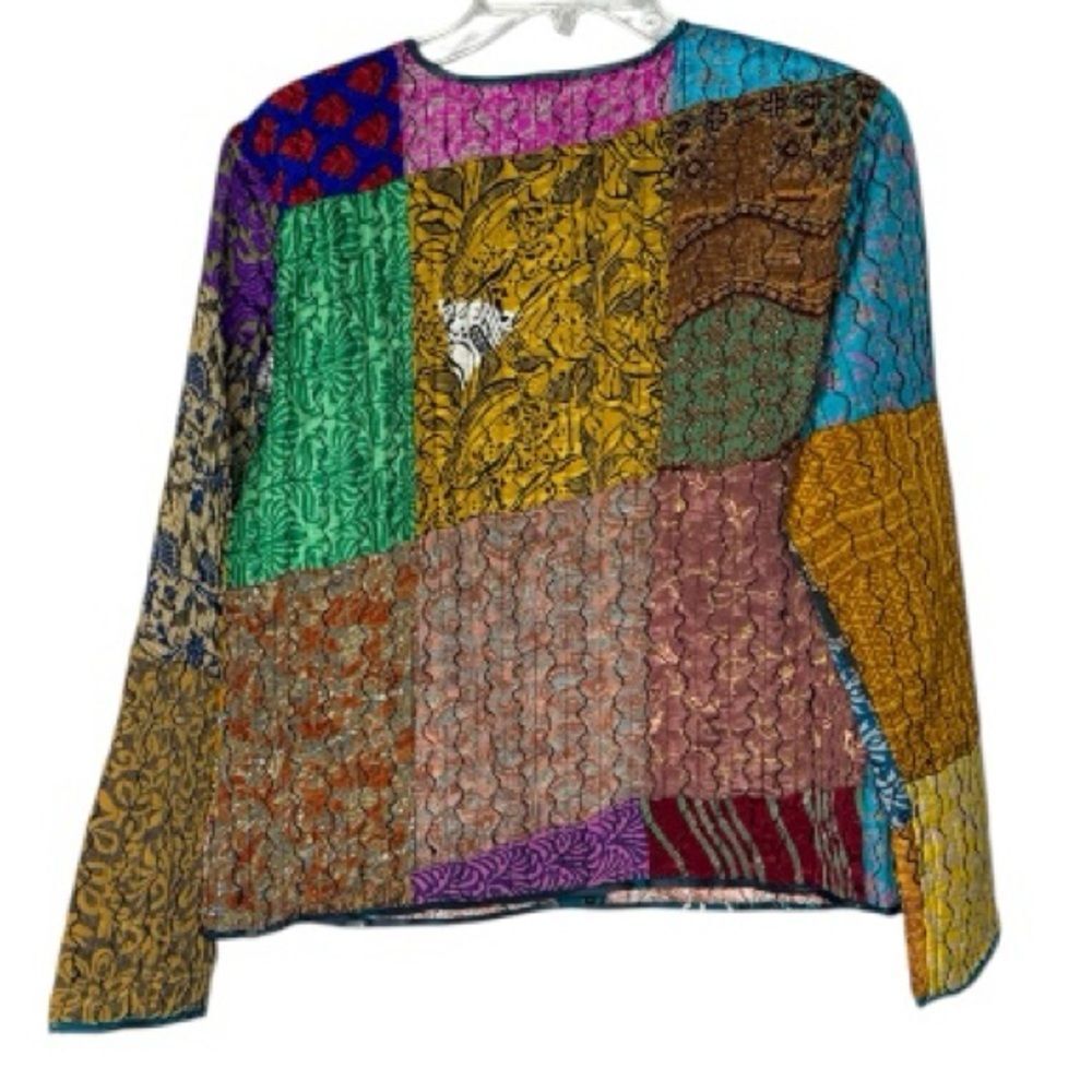 Sacred Threads Patchwork Button Down Hippie Artsy… - image 2